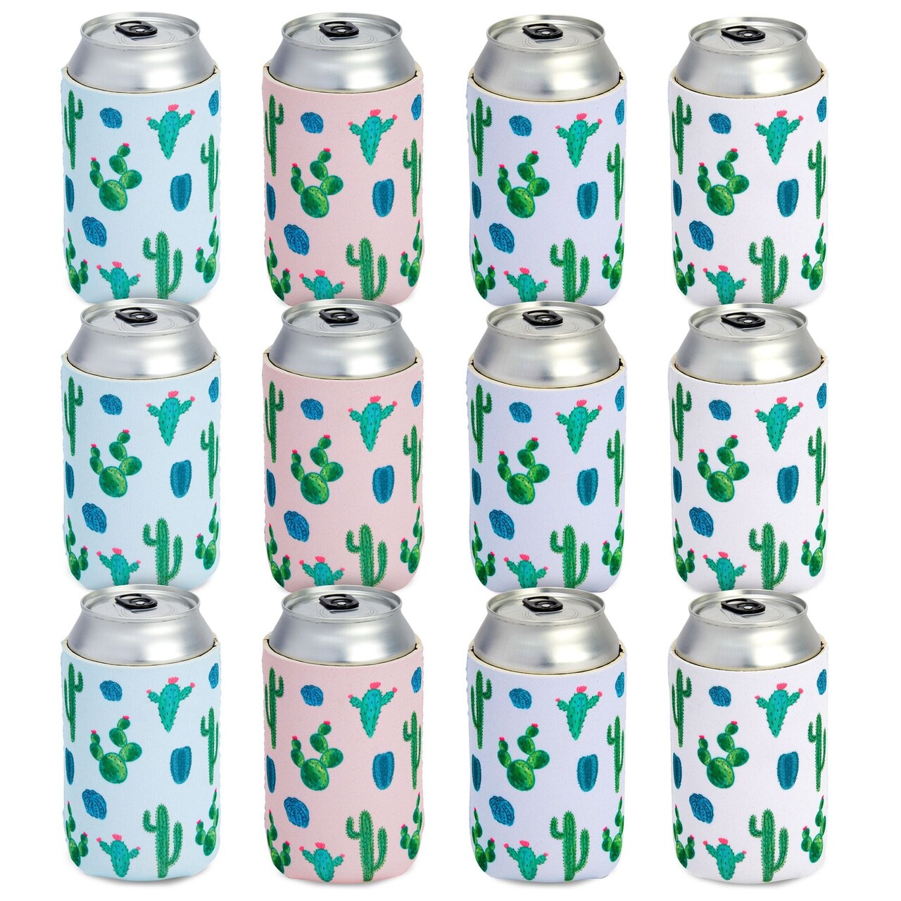 12 Pack Neoprene Soda Sleeves for Beer Cans, Soft Drinks, Beverages, Water  Bottles, Cooler Sleeves for Cactus Party Supplies, Wedding Favors,  Bachelorette Party